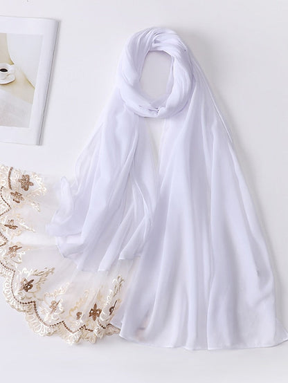 1pcs Lace Hijab For Women Bubble Chiffon Scarf Muslim Long Shawl Plain Turban HeadWraps Headband for Women