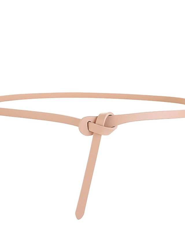 Skinny Belt Party Street Dailywear Holiday Black White Belt Pure Color Red Fall Winter Spring Summer for Women