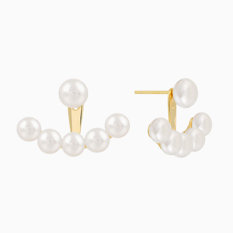 Freshwater Pearl 18K Gold Plated Ear Jacket Earrings