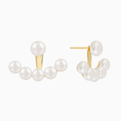 Freshwater Pearl 18K Gold Plated Ear Jacket Earrings
