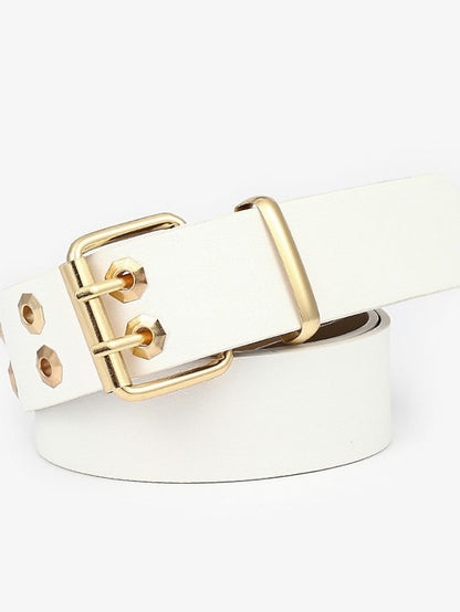 Unisex PU Buckle Belt PU Leather Metal Bucke Eyelet Casual Classic Party Daily White Black Yellow Brown for Women
