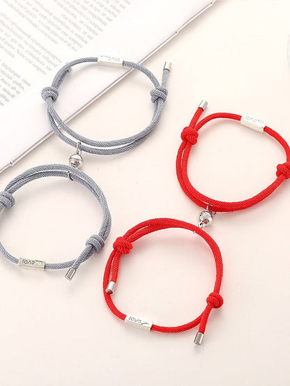 1 Pair Couple's Bracelet Magnetic Adjustable Romantic Series Love Simple Rope Bracelet Jewelry Milan For Gift for Women