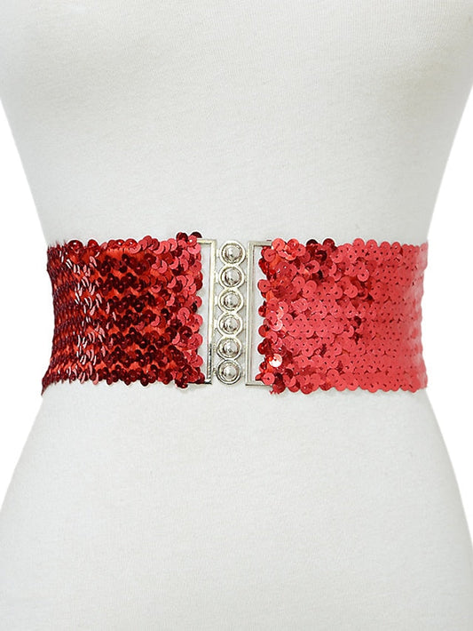 Wide Belt Corset Belt Metal Chain Canvas Metal Bucke Geometric Formal Party Daily Black Silver Gold Red for Women