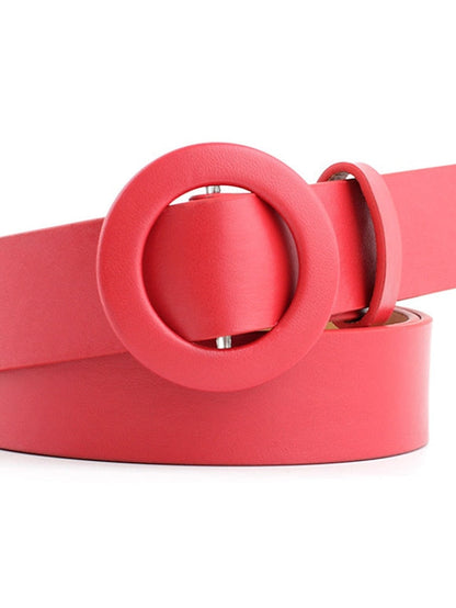 Unisex PU Buckle Belt PU Leather Sliding Buckle O-ring Casual Classic Party Daily White Black Pink Red for Women