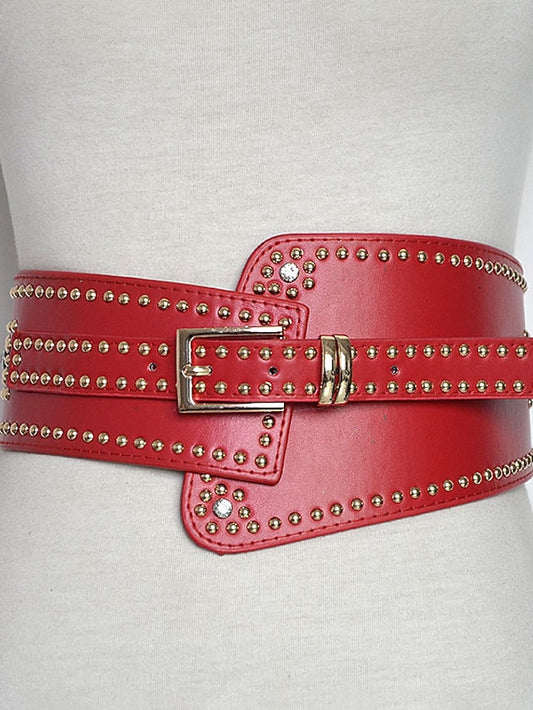 Belt Faux Leather White Black Red Wide Belt Outdoor Street Dailywear Holiday Pure Color / Vintage / Spring / Summer / Fall / Winter for Women