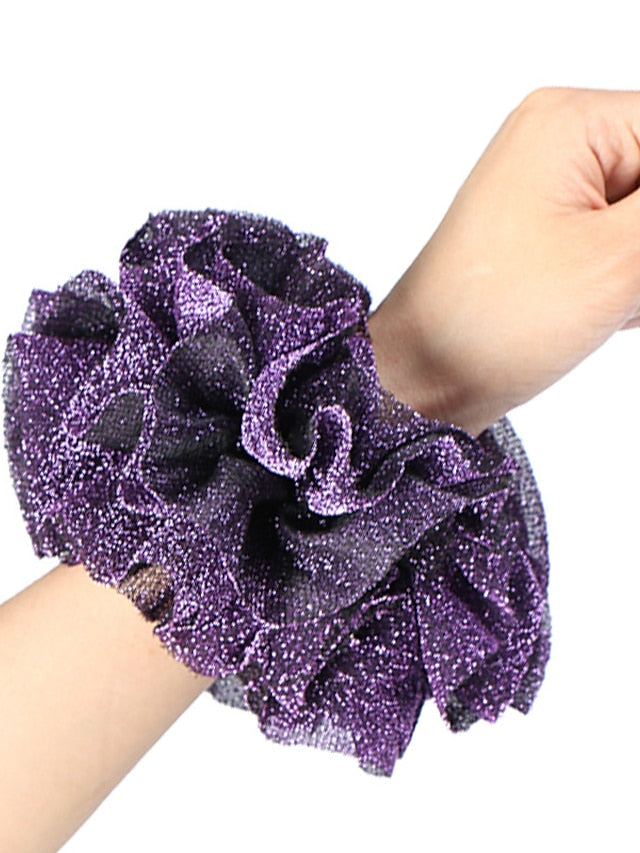 Bling Scrunchies Giant Large Intestine Big Hair Ties Elastic Rubber Bands Glitter Ponytail Holder Hijab Volumizing Scrunchies for Women