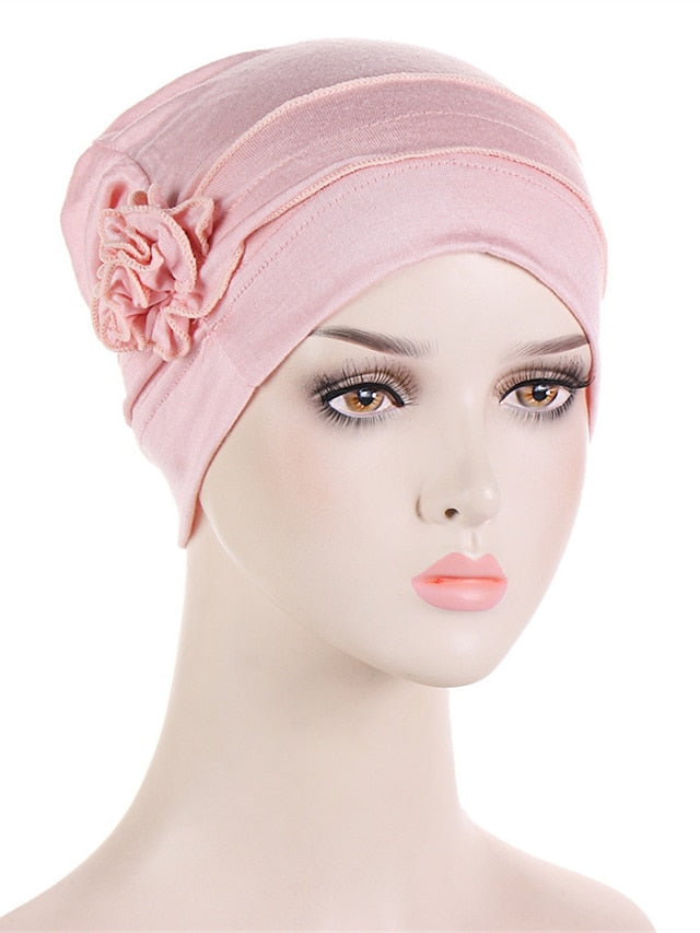 Women Turban Hat African Turban Covers Vintage Plain Head Wraps Soft Beanie Hat Headwear for Female for Women