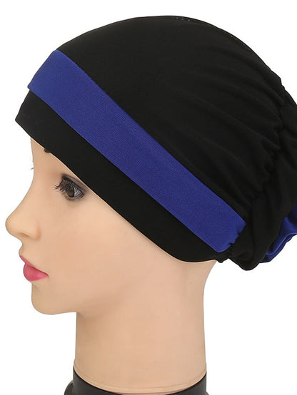 Stretch Inner Hijab Caps Muslim Hat Turban Femme Musulman Turbante Ready To Wear Hijab Bonnet Flower Indian Headwrap Loss Hair Cover for Women