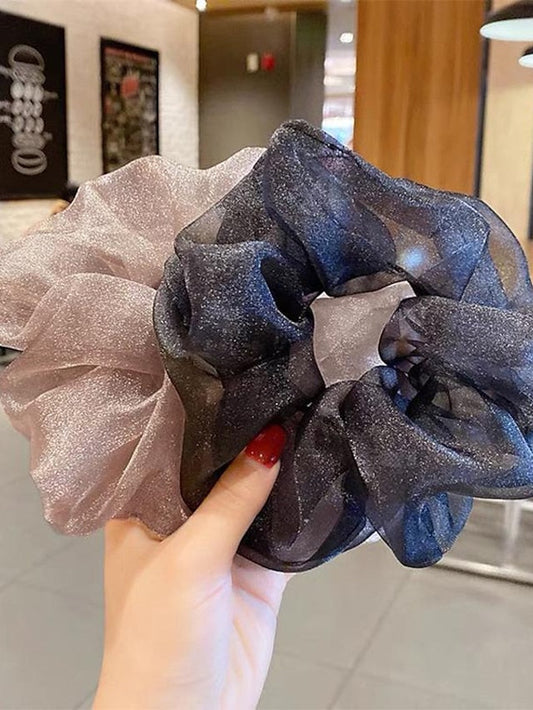 1PC Headbands Hair Tie For Daily Date Fabric Korean pink Pink bowel ring Champagne Colored Intestine Rings for Women