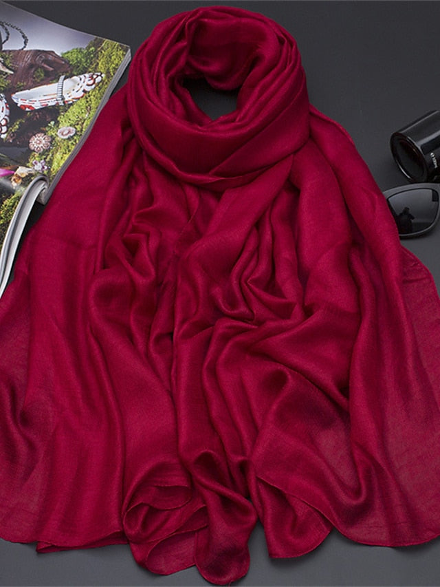 1 PC New Solid Color Scarf Long Style Thin Shawl Spring Summer Scarf Women Beautiful Scarves for Women