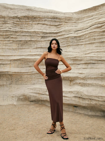 Maillard Patchwork Graceful Cami Long Dress
