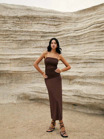 Maillard Patchwork Graceful Cami Long Dress