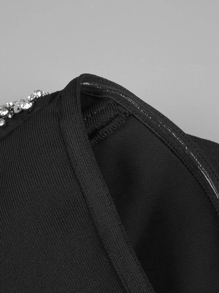 Gabriella Halter Bandage Dress with Rhinestone Detail