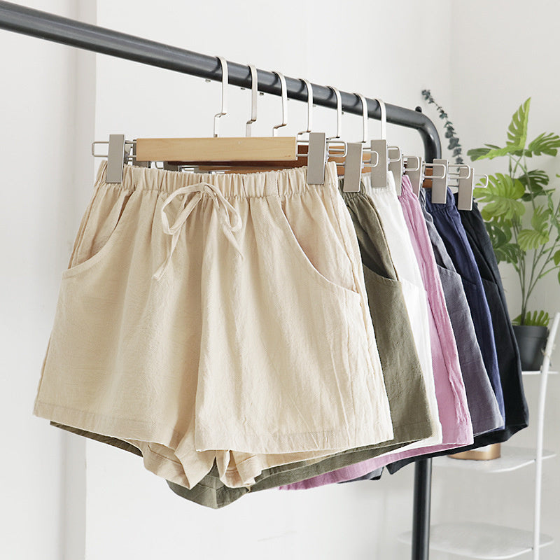 Women Summer Casual Solid Color High Waist Fashion Sports Shorts