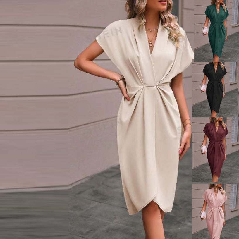 Women Casual Fashion Solid Color Dress
