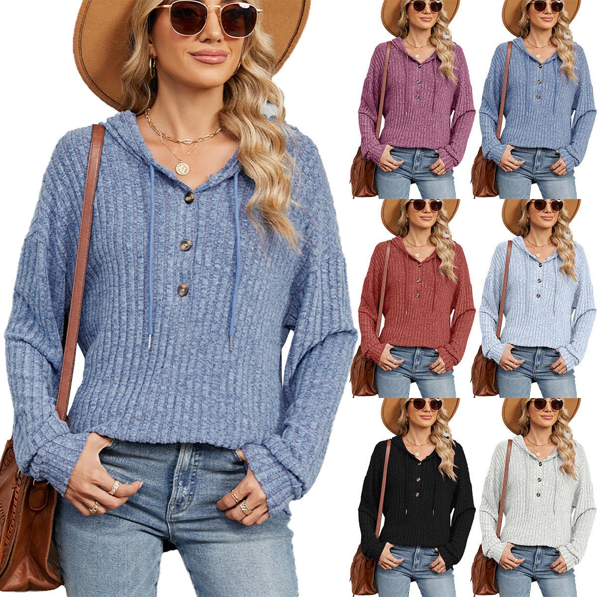 Sudadera con capucha de manga larga holgada informal de moda para mujer de otoño e invierno