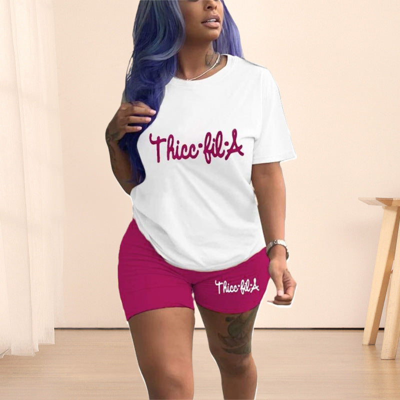 Traje informal de dos piezas D1209 para mujer, talla grande, con estampado de posicionamiento