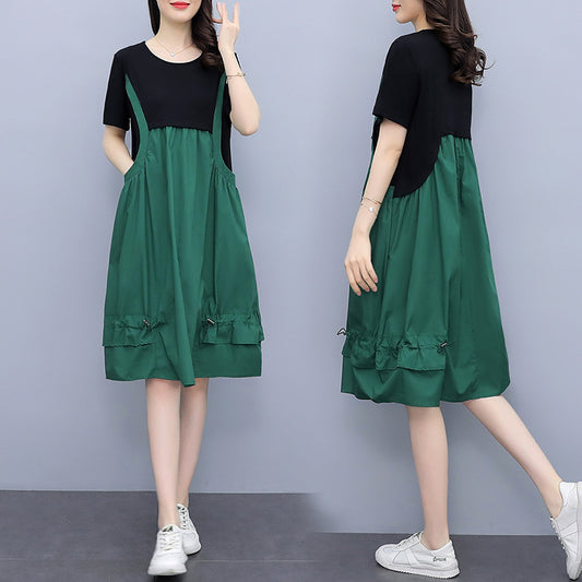 Vestido de dos piezas con tirantes falsos, informal, de moda para mujer