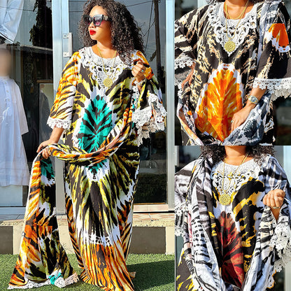 Women Casual Loose Graphic Print Plus Size Dress