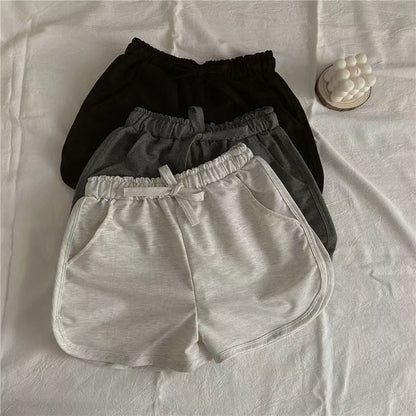 Women Casual Loose High Waist Straight Wide Leg Short
