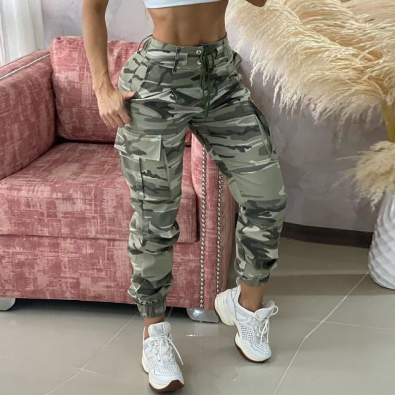 Women Casual Camouflage Print Cargo Pants
