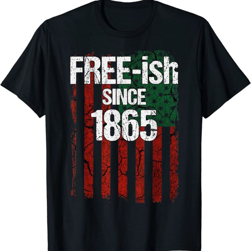 Camiseta unisex informal de manga corta con cuello redondo y estampado del Día de la Independencia de África de 1865