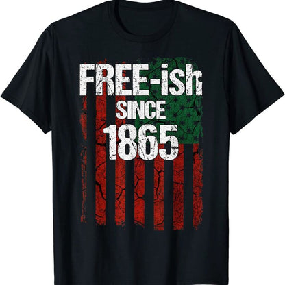 Camiseta unisex informal de manga corta con cuello redondo y estampado del Día de la Independencia de África de 1865