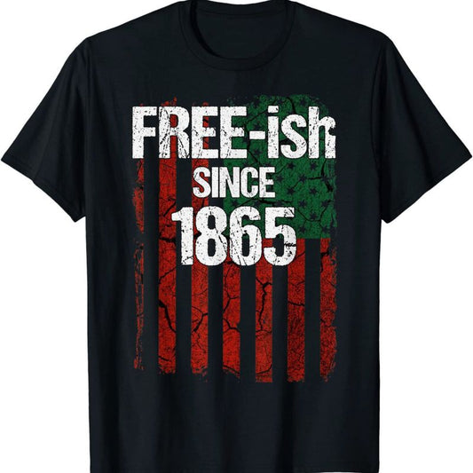 Camiseta unisex informal de manga corta con cuello redondo y estampado del Día de la Independencia de África de 1865