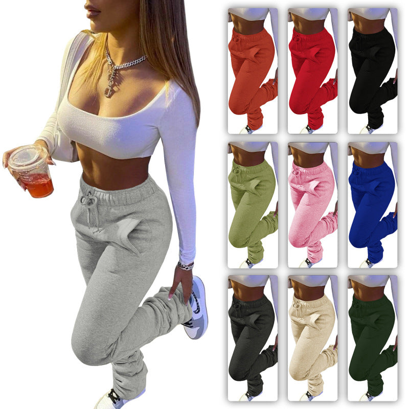 Women Casual Thickened Drawstring Sweat Pants