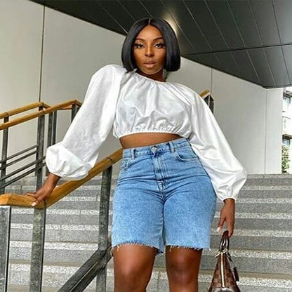 Women'S Fashion Casual Ripped Denim Raw Hem Shorts