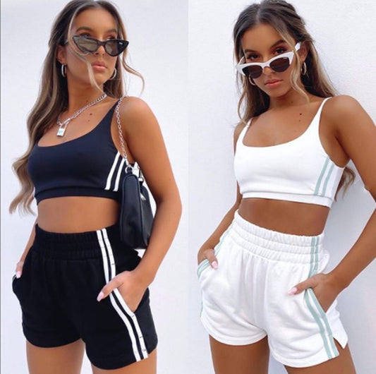 Conjunto de 2 piezas de camisola deportiva informal para mujer