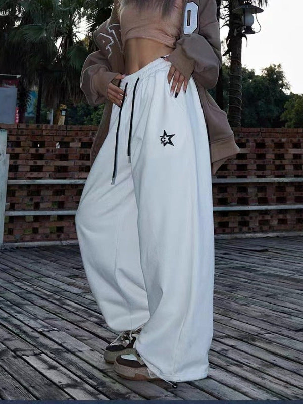 Women Fashion Casual Loose Drawstring Pants