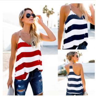 Camisola informal de verano con cuello en V y cuello halter para mujer