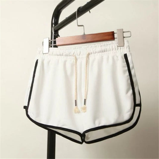 Women Casual Loose Solid Color Wide Leg Drawstring Shorts