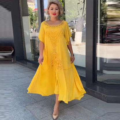 Women Fashion Casual Plus Size Large Swing Dress