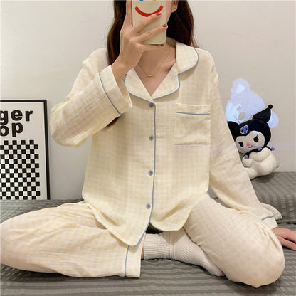 Women Casual Long Sleeve Trousers Pajamas Set