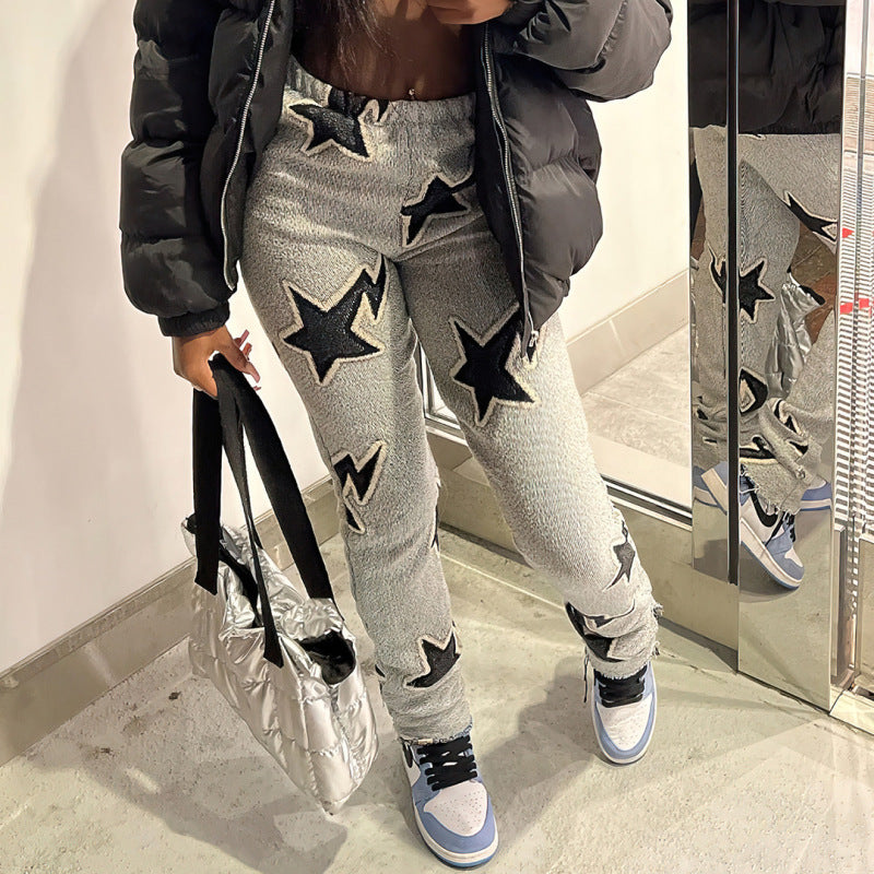 Women Casual Fashion Star Print Pants
