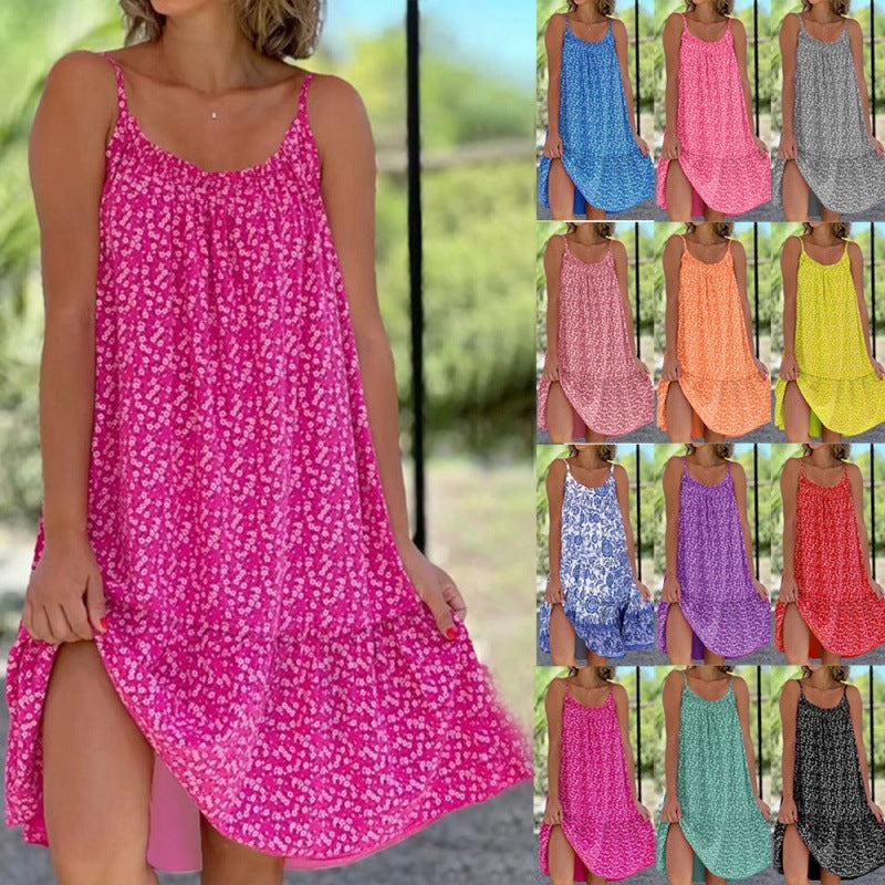 Vestido informal con estampado de flores diminutas para mujer