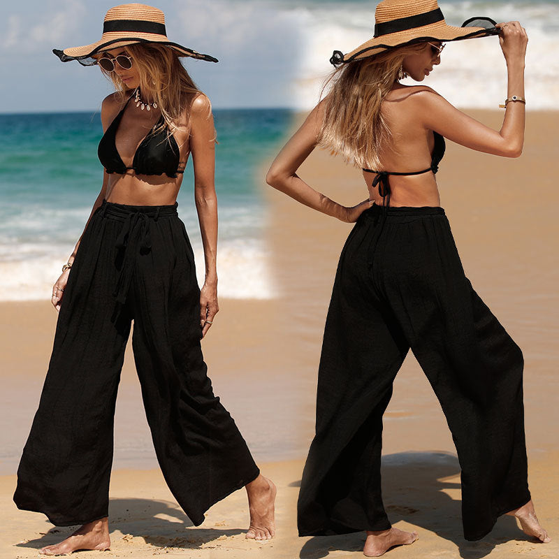 Women Fashion Casual Loose Beach Seaside Vacation Pants