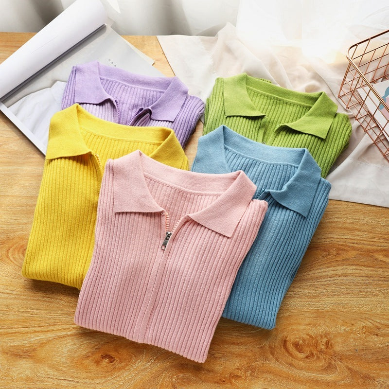 Women Casual Solid Color Base Lar Knit Top Sweater