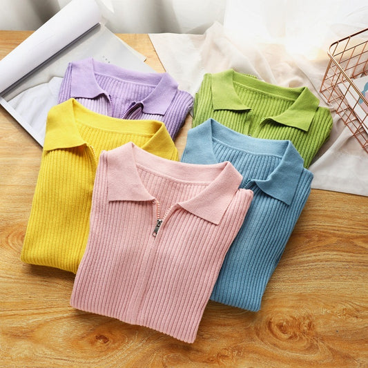 Women Casual Solid Color Base Lar Knit Top Sweater