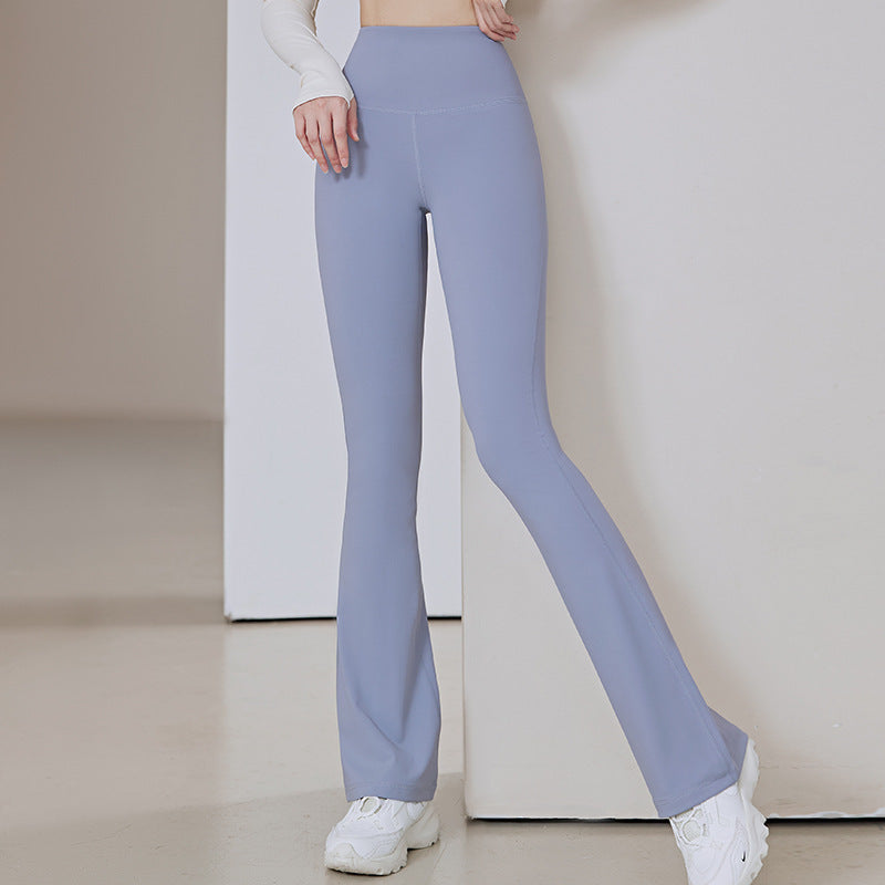 Pantalones deportivos acampanados de cintura alta, transpirables, de secado rápido y ajustados para mujer, para fitness y yoga.