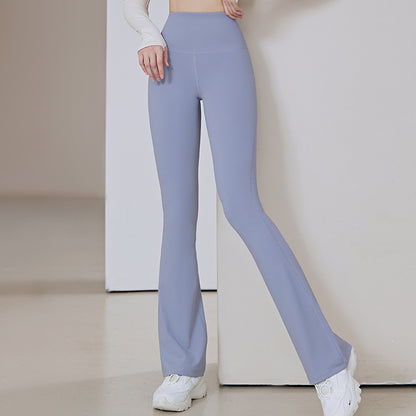 Pantalones deportivos acampanados de cintura alta, transpirables, de secado rápido y ajustados para mujer, para fitness y yoga.