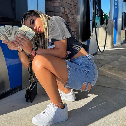 Women'S Fashion Casual Ripped Denim Shorts