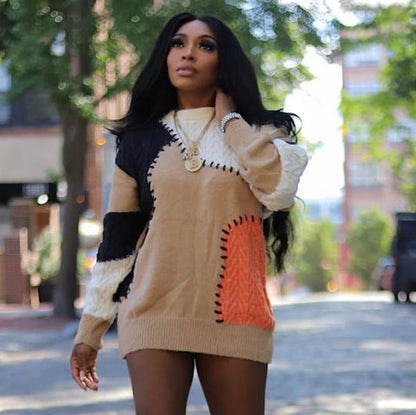 Plus Size Autumn And Winter Women Loose Casual Thickened Warm Knitted Sweater