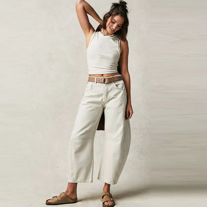 Vaqueros holgados casuales de moda para mujer