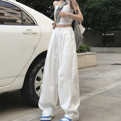 Summer Women Fashion Casual Loose High Waist Pants