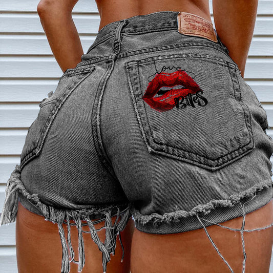 Pantalones cortos vaqueros holgados, vintage, informales y de cintura alta para mujer