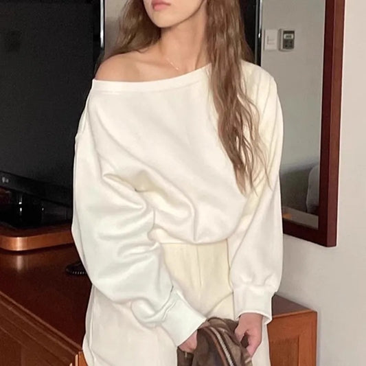 Sudadera informal de manga larga con fugas para mujer