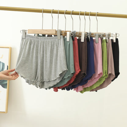 Pantalones cortos holgados con ribete en las orejas, de color liso, informales, para mujer
